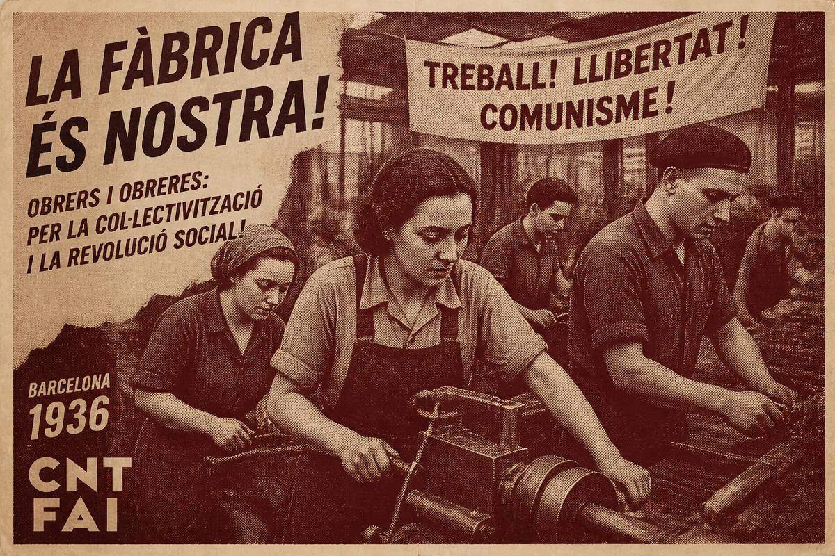 Fàbrica col·lectivitzada a Barcelona, 1936