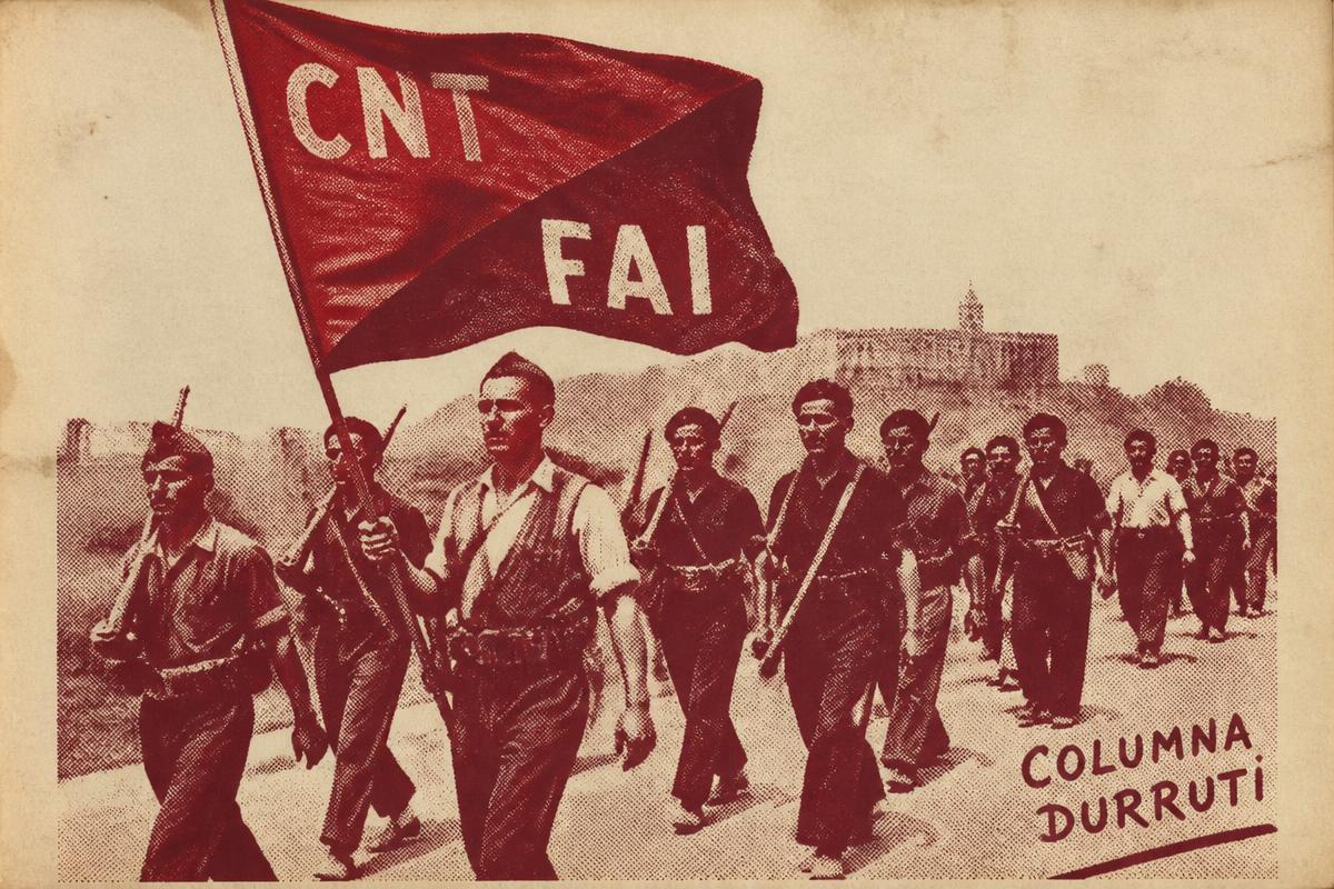 Columna Durruti marxant cap al front d'Aragó, 1936